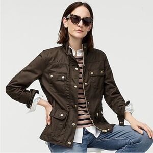 J. Crew Downtown Field Utility Waxed Cotton Jacket Mossy Brown/Green, Size XS